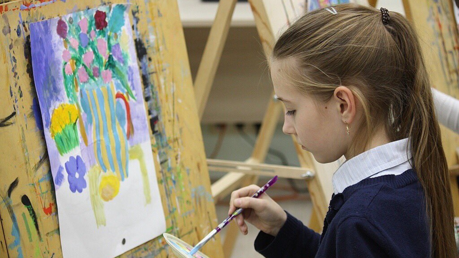 Дети в школе живопись