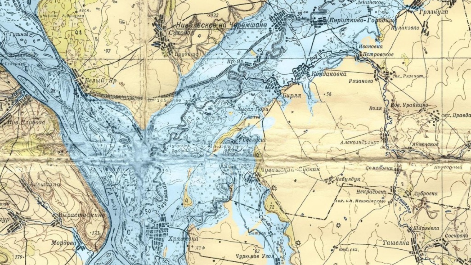 Карта волги до затопления саратовское водохранилище