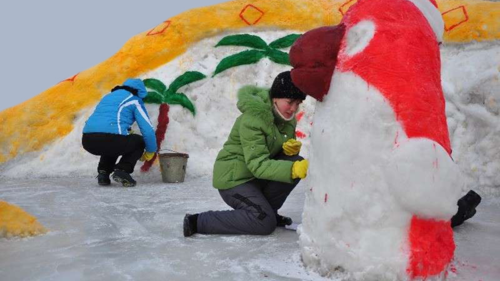 Фигуры из снега в детском саду