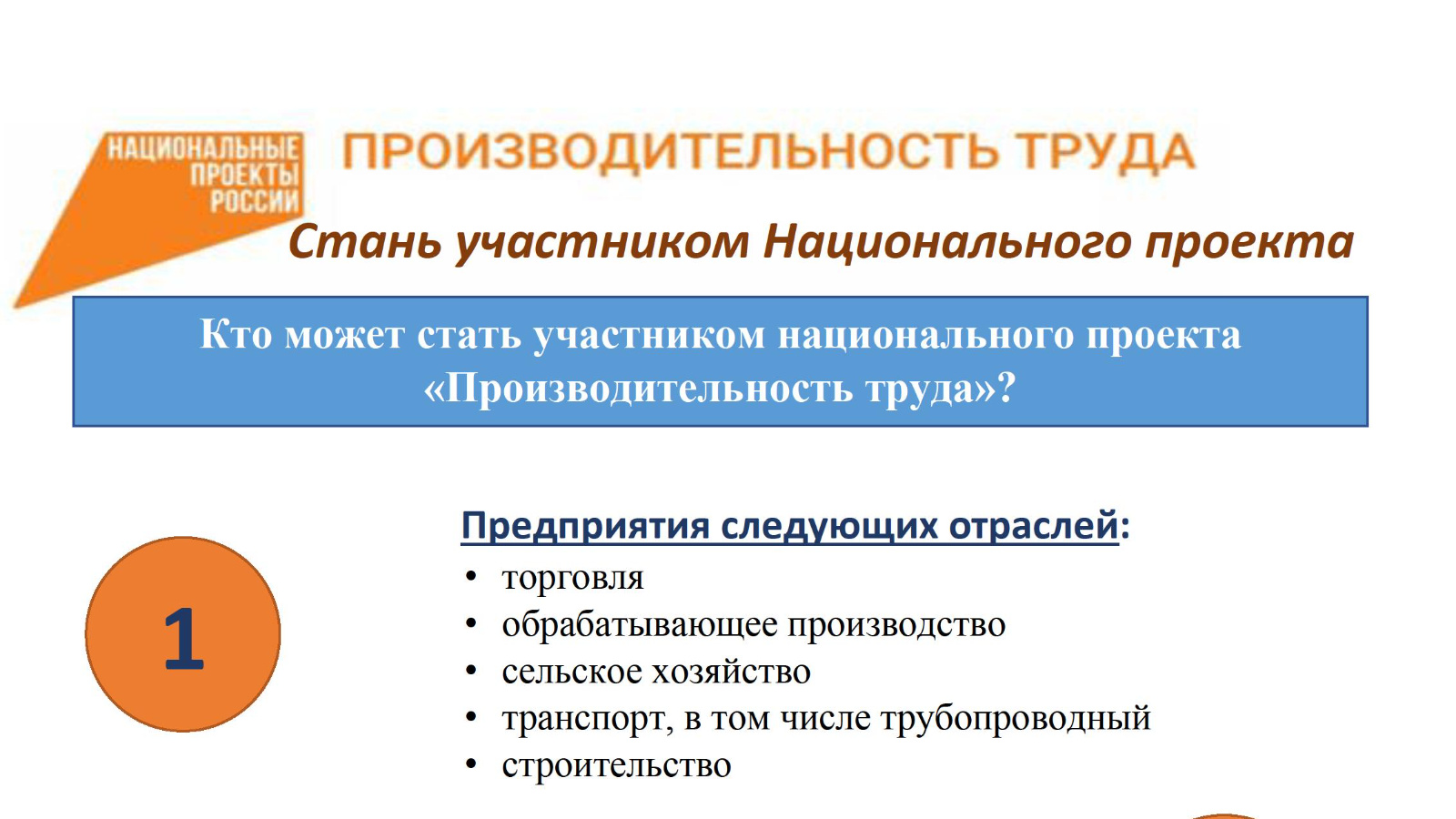 Как стать участником национального проекта